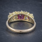ANTIQUE EDWARDIAN RUBY DIAMOND RING 18CT GOLD 1.45CT RUBIES DATED 1915 BACK