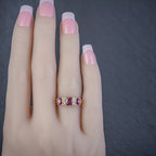 ANTIQUE EDWARDIAN RUBY DIAMOND RING 18CT GOLD 1.45CT RUBIES DATED 1915 HAND