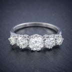 ANTIQUE FIVE STONE DIAMOND RING 18CT WHITE GOLD 2CT DIAMOND CIRCA 1920 FRONT