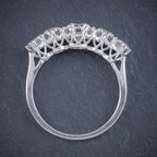 ANTIQUE FIVE STONE DIAMOND RING 18CT WHITE GOLD 2CT DIAMOND CIRCA 1920 TOP
