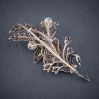 ANTIQUE VICTORIAN DIAMOND PEARL INSECT BROOCH 18CT GOLD SILVER 2CT ROSE CUT DIAMONDS CIRCA 1900 BACK