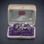 ANTIQUE VICTORIAN DIAMOND PEARL INSECT BROOCH 18CT GOLD SILVER 2CT ROSE CUT DIAMONDS CIRCA 1900 OPEN