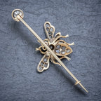 ANTIQUE VICTORIAN DIAMOND RUBY INSECT BROOCH SILVER 18CT GOLD CIRCA 1900 BACK