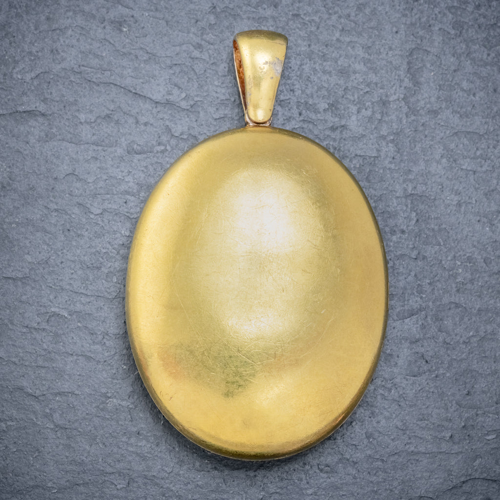 ANTIQUE VICTORIAN DIAMOND STAR LOCKET 18CT GOLD 1.30CT OLD CUT DIAMONDS CIRCA 1900 BACK