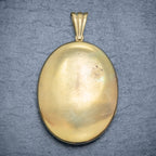 ANTIQUE VICTORIAN FLORAL LOCKET SILVER 18CT GOLD GILT CIRCA 1880 BACK