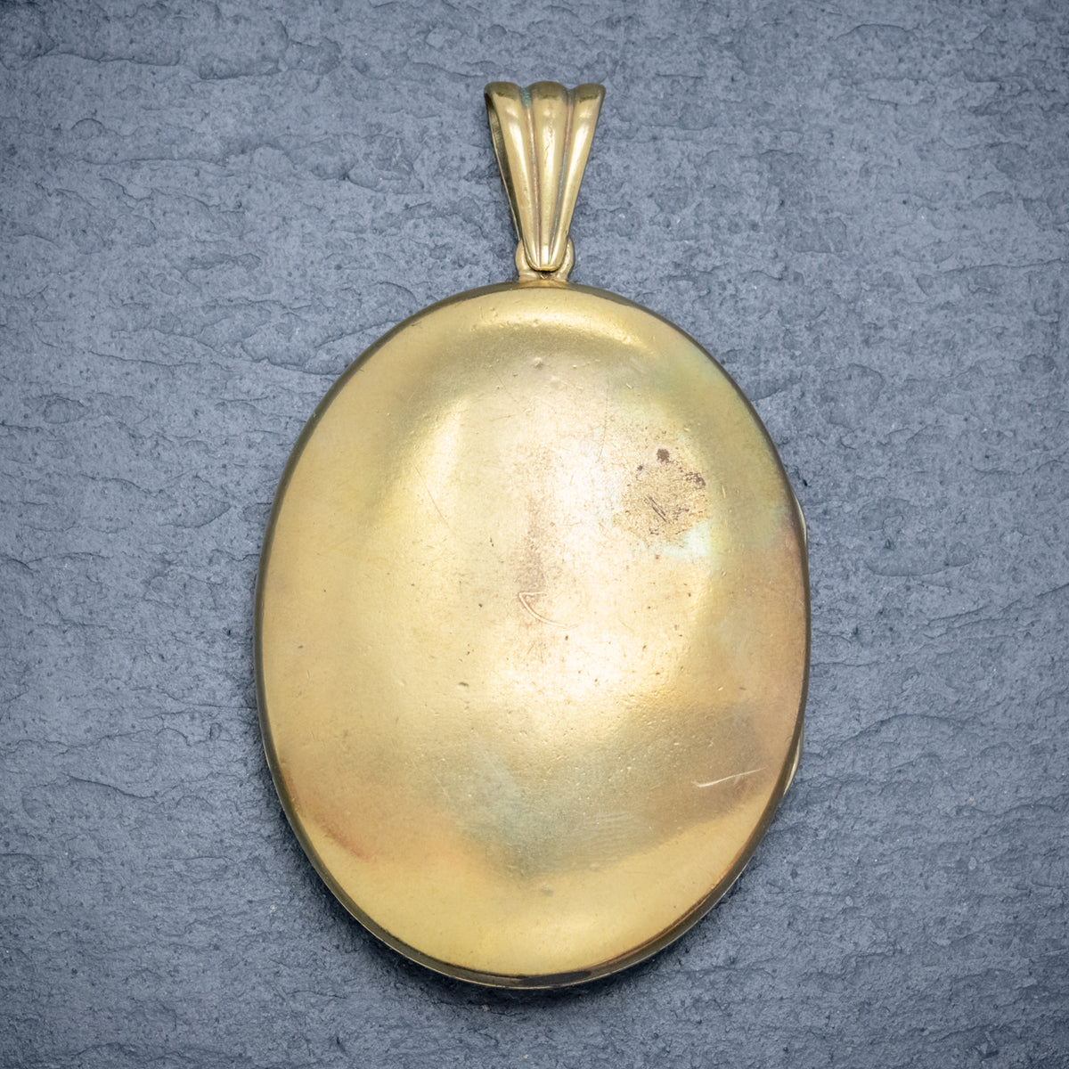 ANTIQUE VICTORIAN FLORAL LOCKET SILVER 18CT GOLD GILT CIRCA 1880 BACK