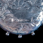 ANTIQUE VICTORIAN FORGET ME NOT LOCKET COLLAR NECKLACE STERLING SILVER DATED 1882