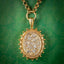 ANTIQUE VICTORIAN IVY LOCKET NECKLACE STERLING SILVER 18CT GOLD GILT DATED 1879