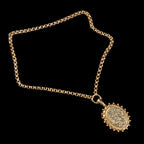 ANTIQUE VICTORIAN IVY LOCKET NECKLACE STERLING SILVER 18CT GOLD GILT DATED 1879