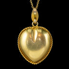 ANTIQUE VICTORIAN NATURAL PEARL HEART PENDANT NECKLACE 18CT GOLD CIRCA 1880