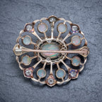 ANTIQUE VICTORIAN OPAL DIAMOND BROOCH NATURAL 5.1CT OPALS CIRCA 1900 BACK
