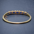 ANTIQUE VICTORIAN SAPPHIRE DIAMOND BANGLE 18CT GOLD 5.46CT OF NATURAL SAPPHIRE WITH CERT BACK