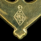 ANTIQUE VICTORIAN SCOTTISH CAIRNGORM SHIELD BROOCH SILVER 18CT GOLD GILT DATED 1862 HALLMARK