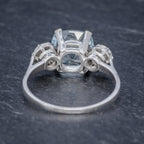 ANTIQUE ART DECO AQUAMARINE DIAMOND TRILOGY RING 18CT WHITE GOLD CIRCA 1920 back