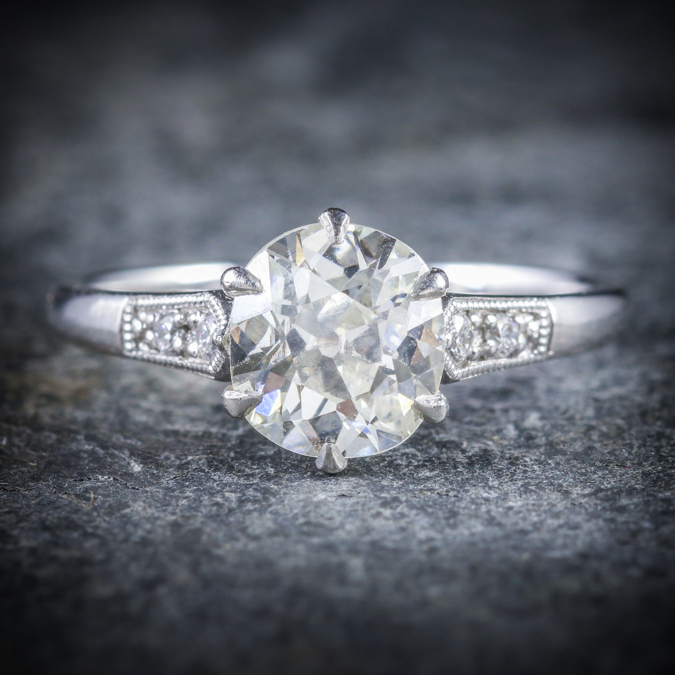 Diamond Solitaire Ring Platinum Engagement Ring Secondary image