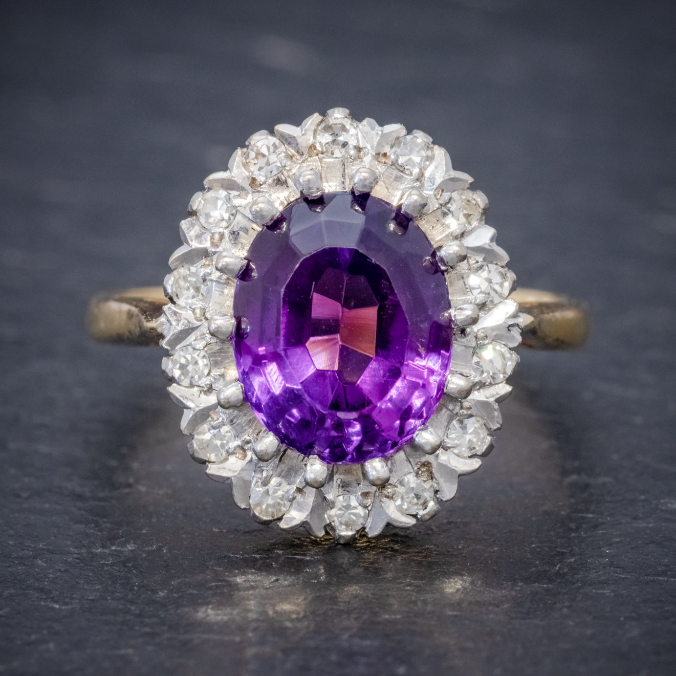 ANTIQUE EDWARDIAN AMETHYST RING 18CT GOLD 3.25CT AMETHYST CIRCA 1915 Secondary image
