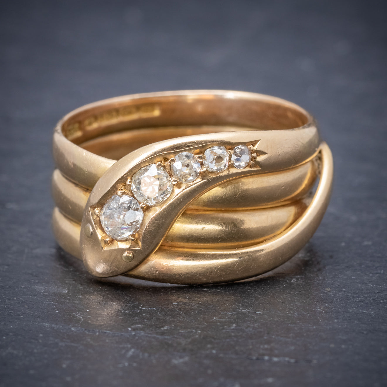 Antique Edwardian Diamond Snake Ring 18ct Gold Dated 1906 Secondary image