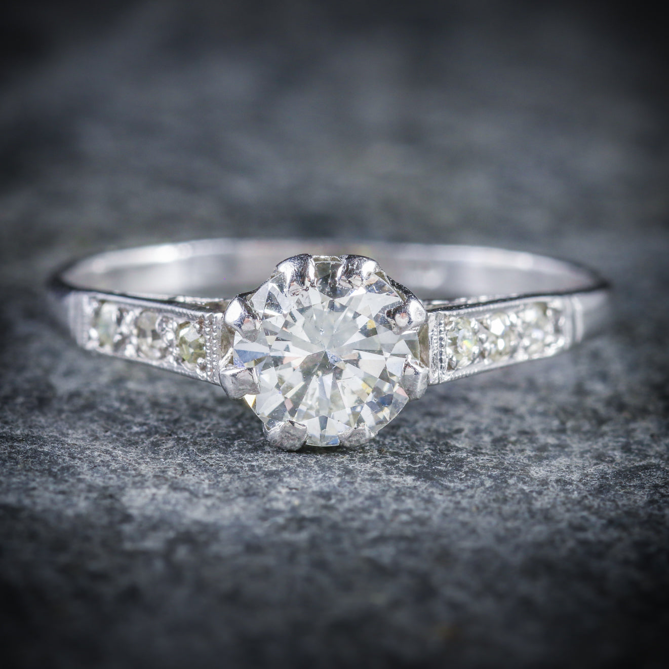 Antique Edwardian Diamond Engagement Ring Platinum Circa 1910 Secondary image