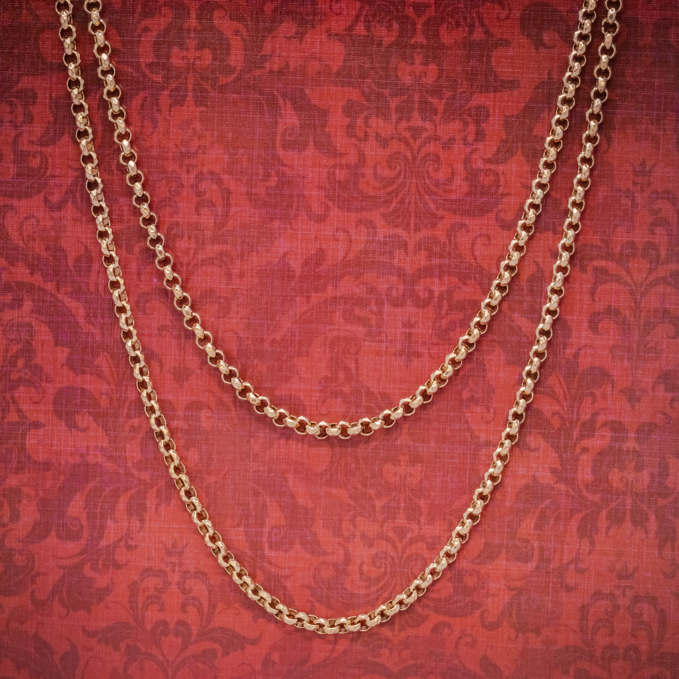 Antique Edwardian Gold Cased Belcher Guard Chain Dated 1903 cover Main image