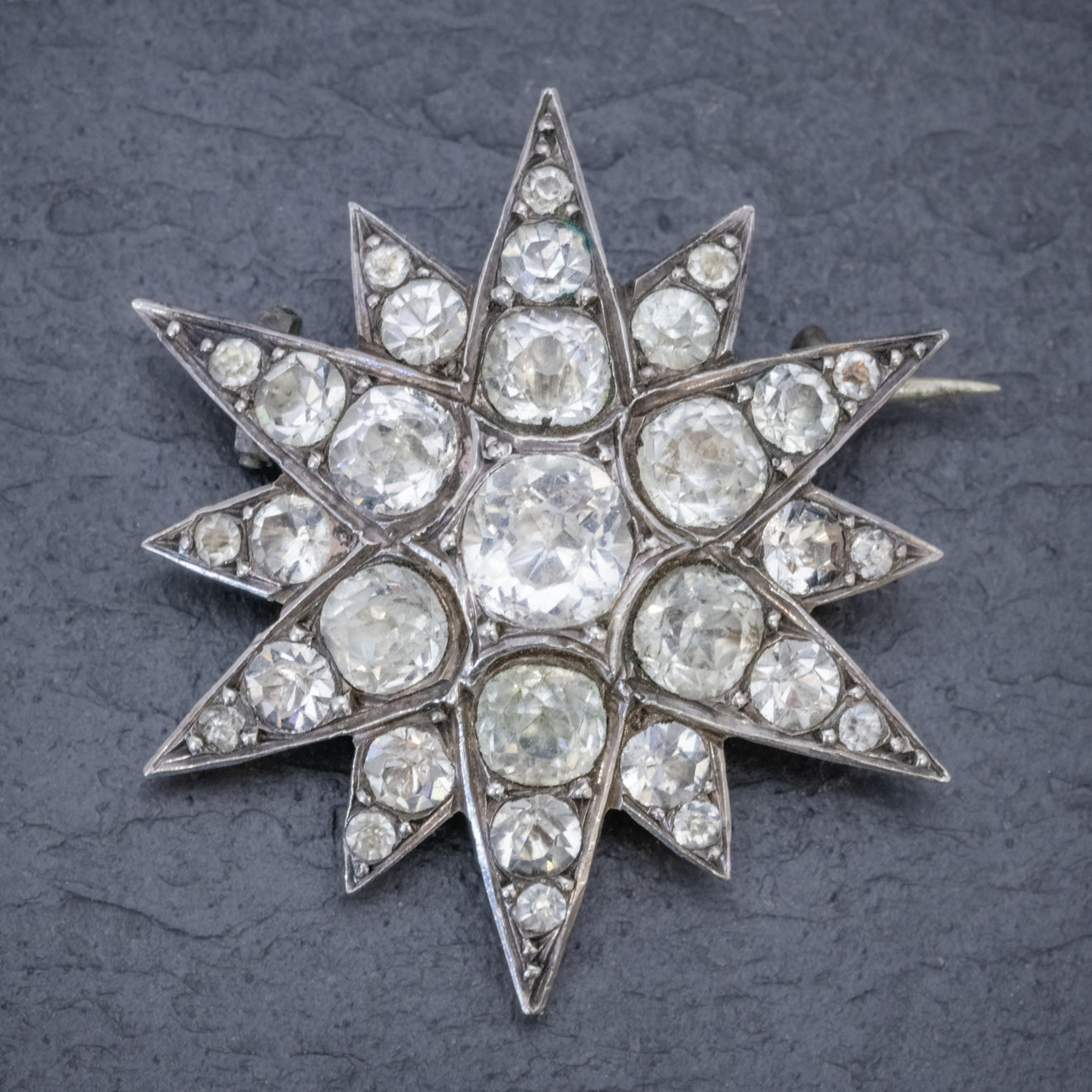 Antique French Paste Star Brooch Silver Circa 1890 Secondary image