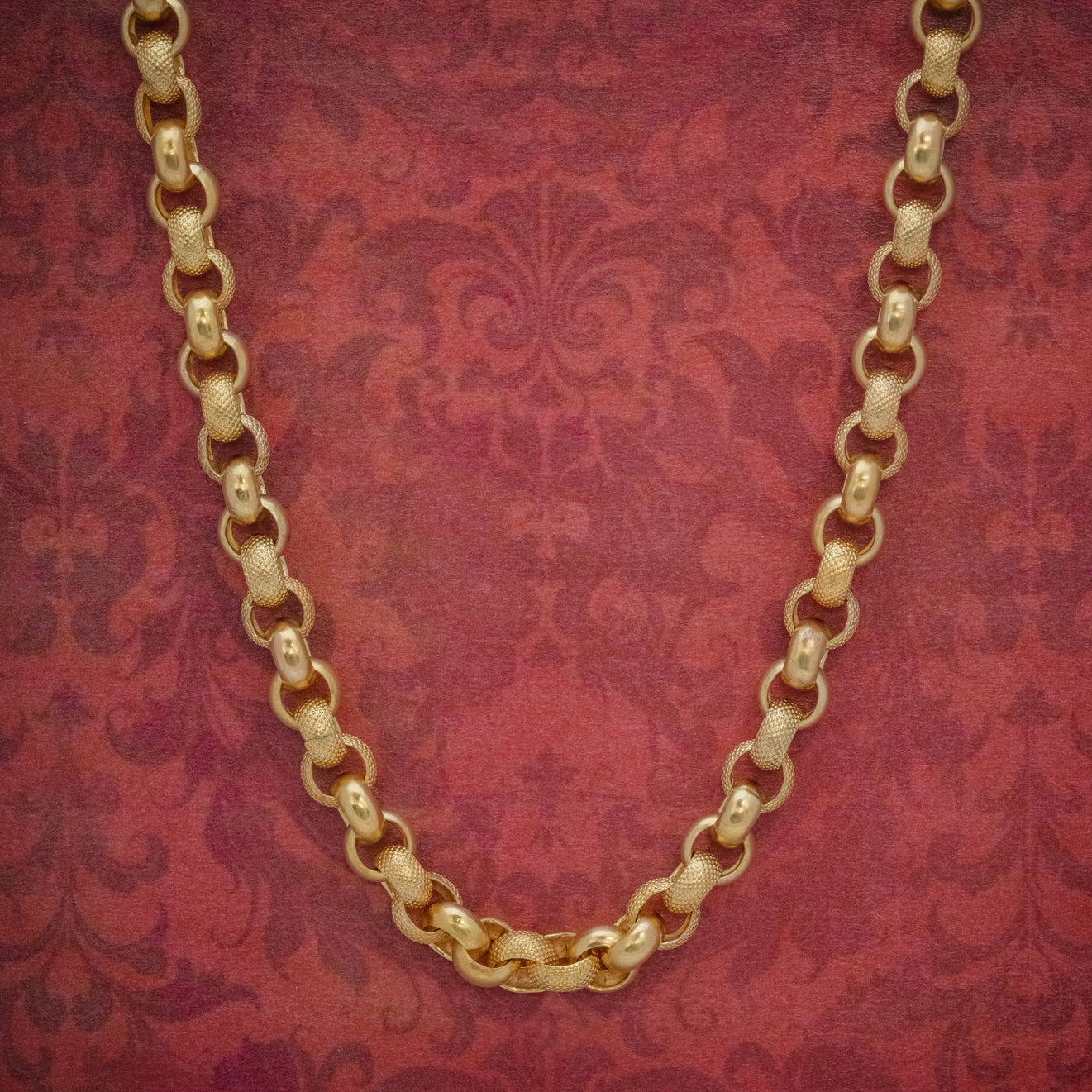 ANTIQUE GEORGIAN CABLE CHAIN NECKLACE 18CT GOLD SILVER CIRCA 1800 COVER Main image