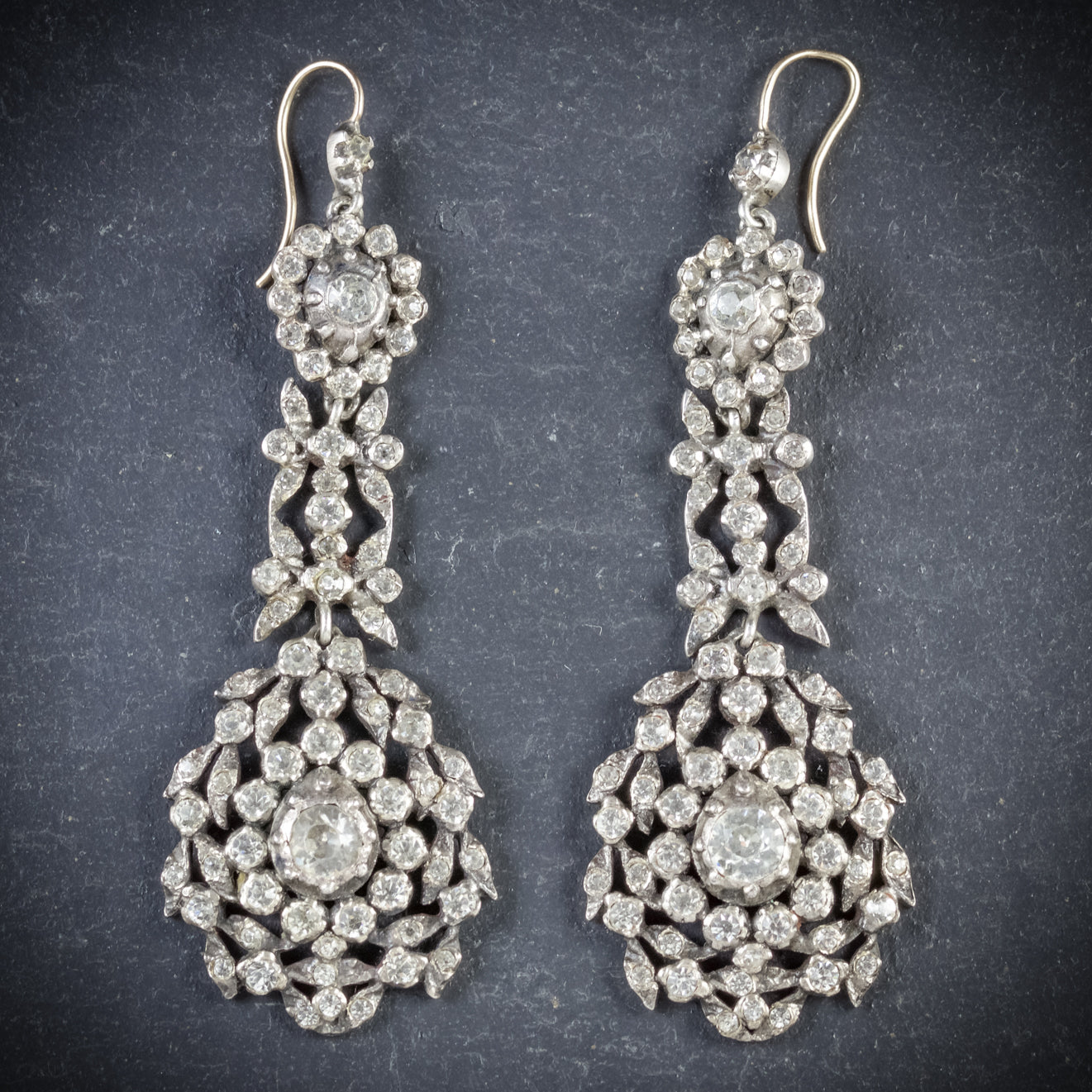 Antique Georgian Drop Earrings Paste Silver Circa 1800 Secondary image