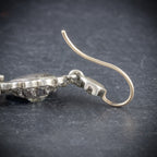 ANTIQUE GEORGIAN DROP EARRINGS PASTE SILVER CIRCA 1800 HOOK