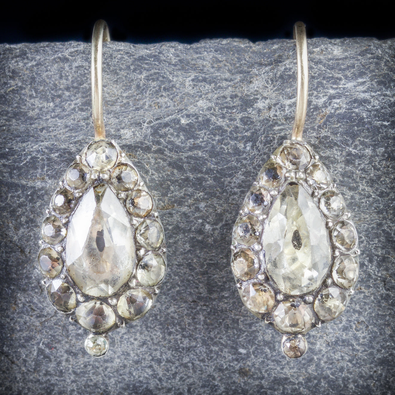 Antique Georgian Paste Earrings Boxed Circa 1800 Secondary image