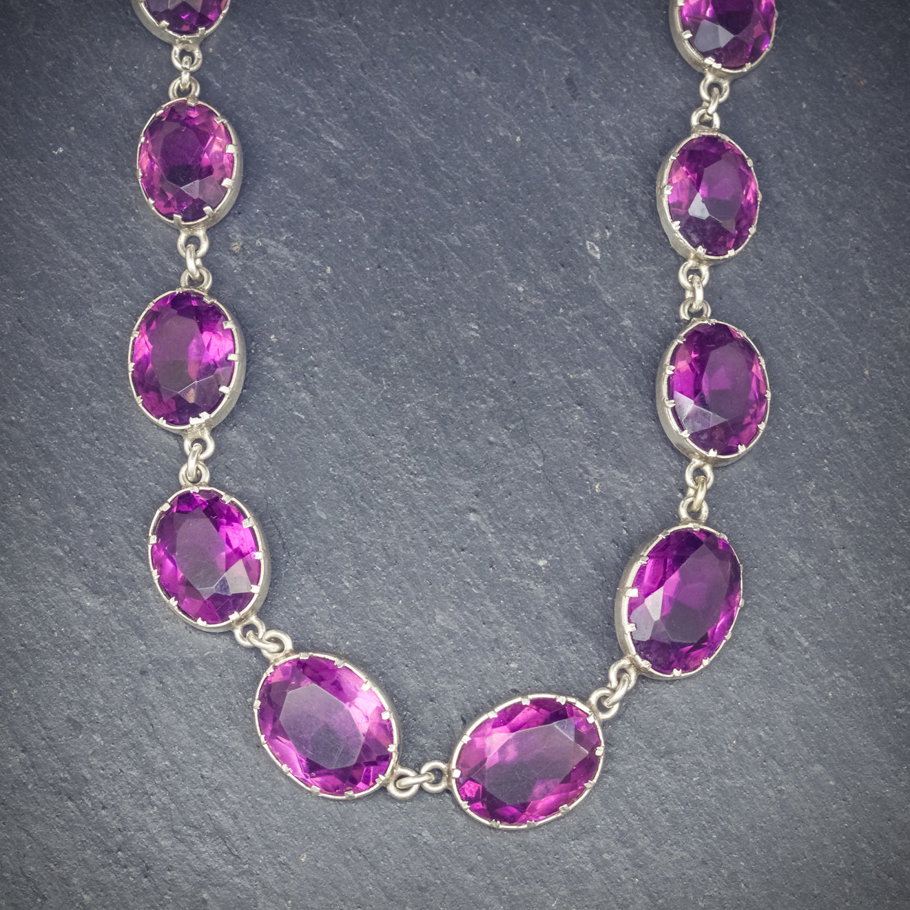 Antique Victorian Amethyst Necklace Silver Circa 1900 Secondary image