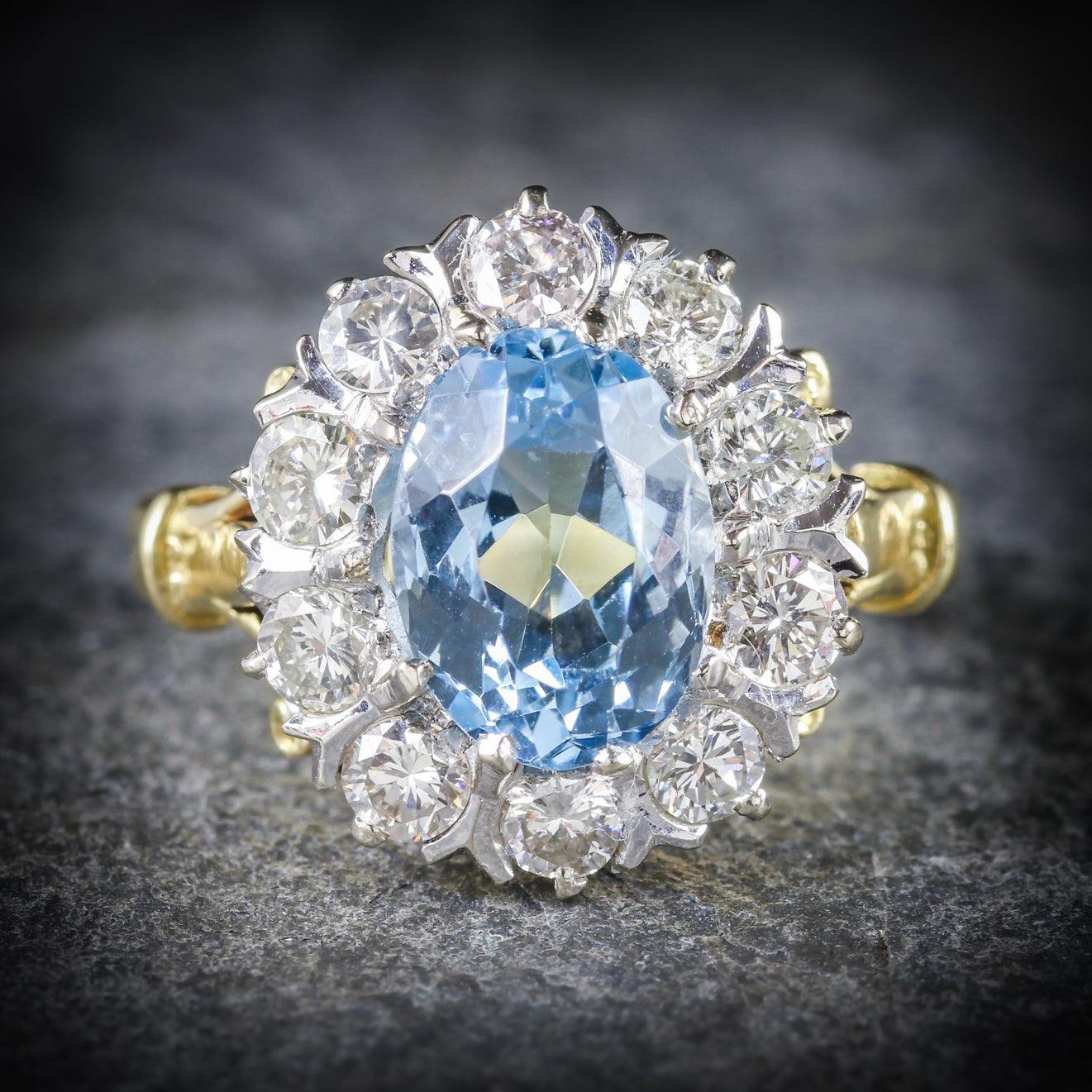 Antique Victorian Aquamarine Cluster Ring 18ct Gold Circa 1900 Secondary image