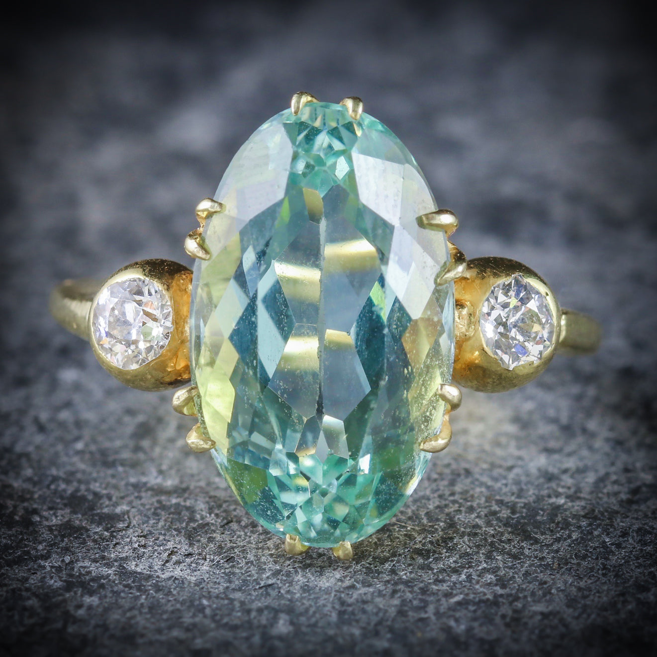 Antique Victorian Aquamarine Ring 18ct Gold Circa 1900 Secondary image