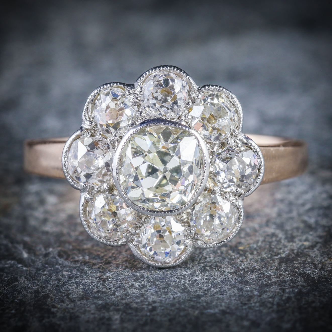 Antique French Victorian Diamond Cluster Ring 18ct Gold Circa 1900 Secondary image