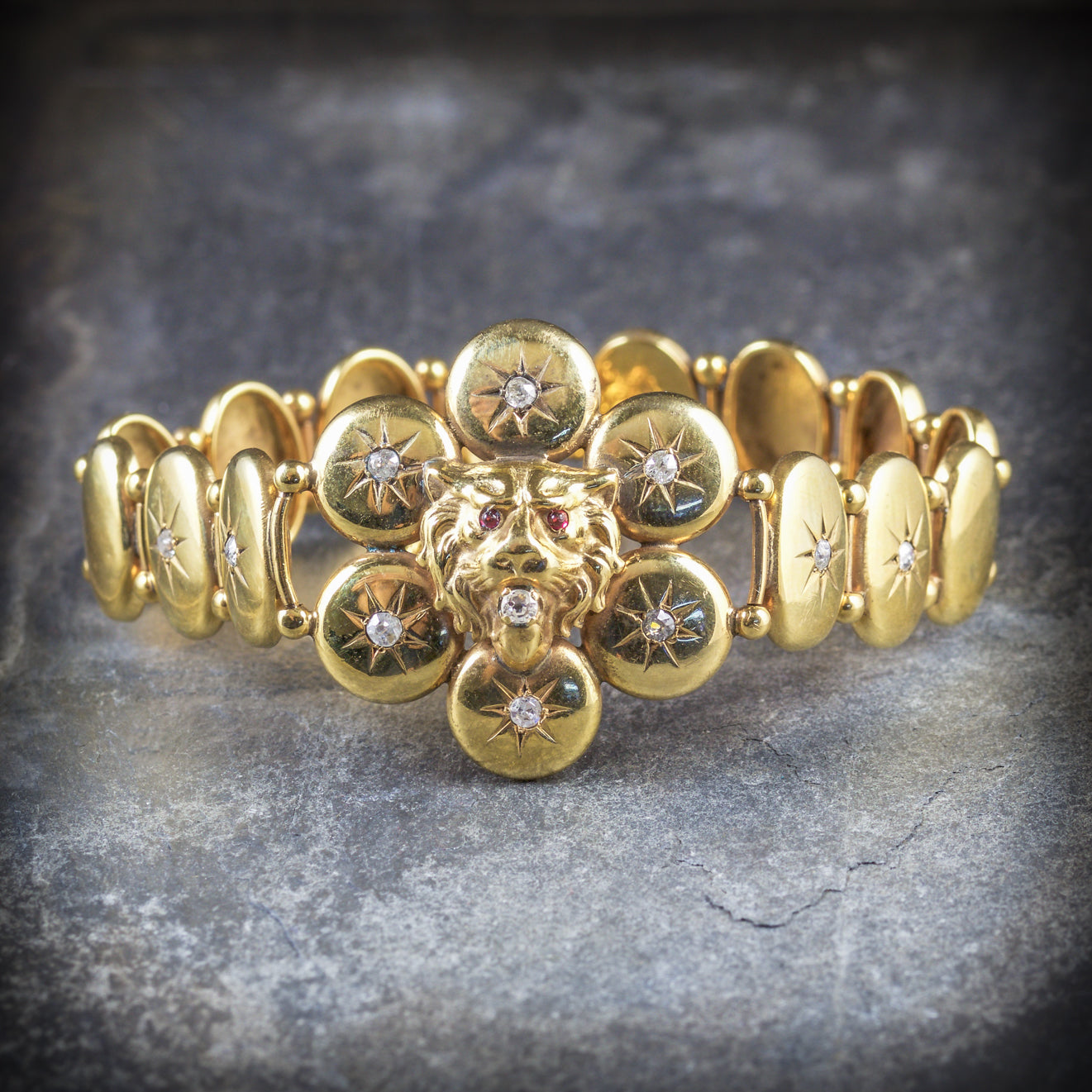 Antique Victorian Diamond Lion Bracelet 18ct Gold Circa 1860 Secondary image
