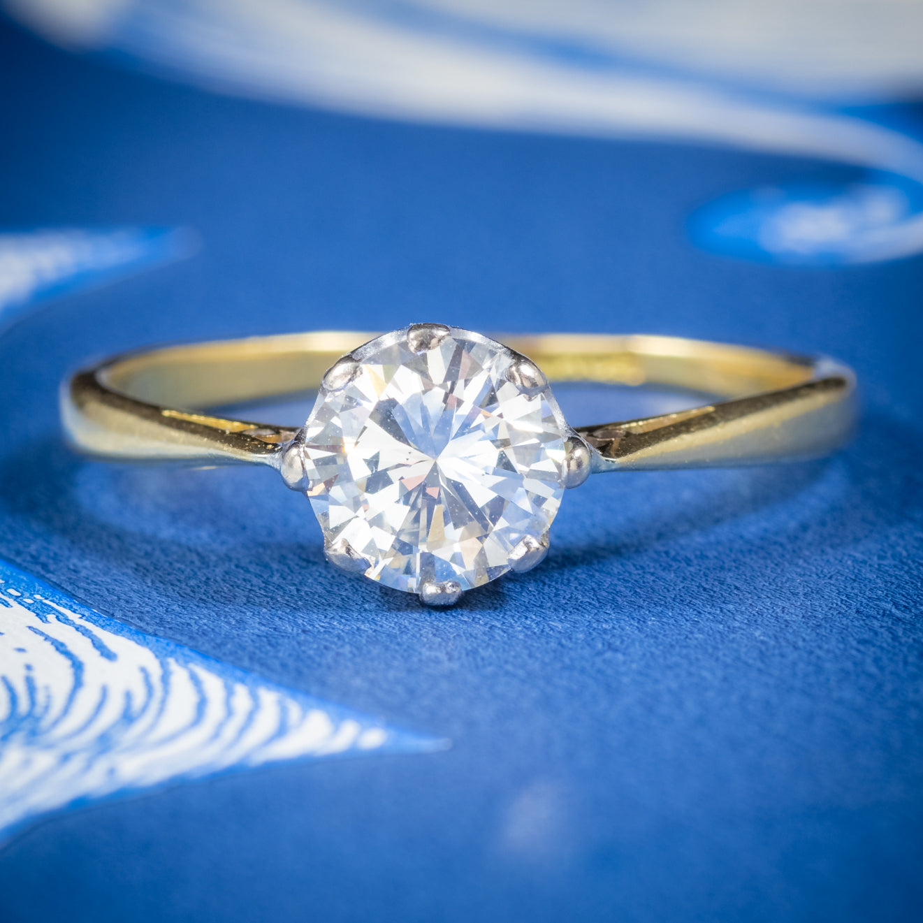 Antique Victorian Diamond Solitaire Engagement Ring 18ct Gold Circa 1900 cover Main image