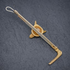 ANTIQUE VICTORIAN FOX RIDING CROP BROOCH 9CT GOLD CIRCA 1880 BOXED BACK