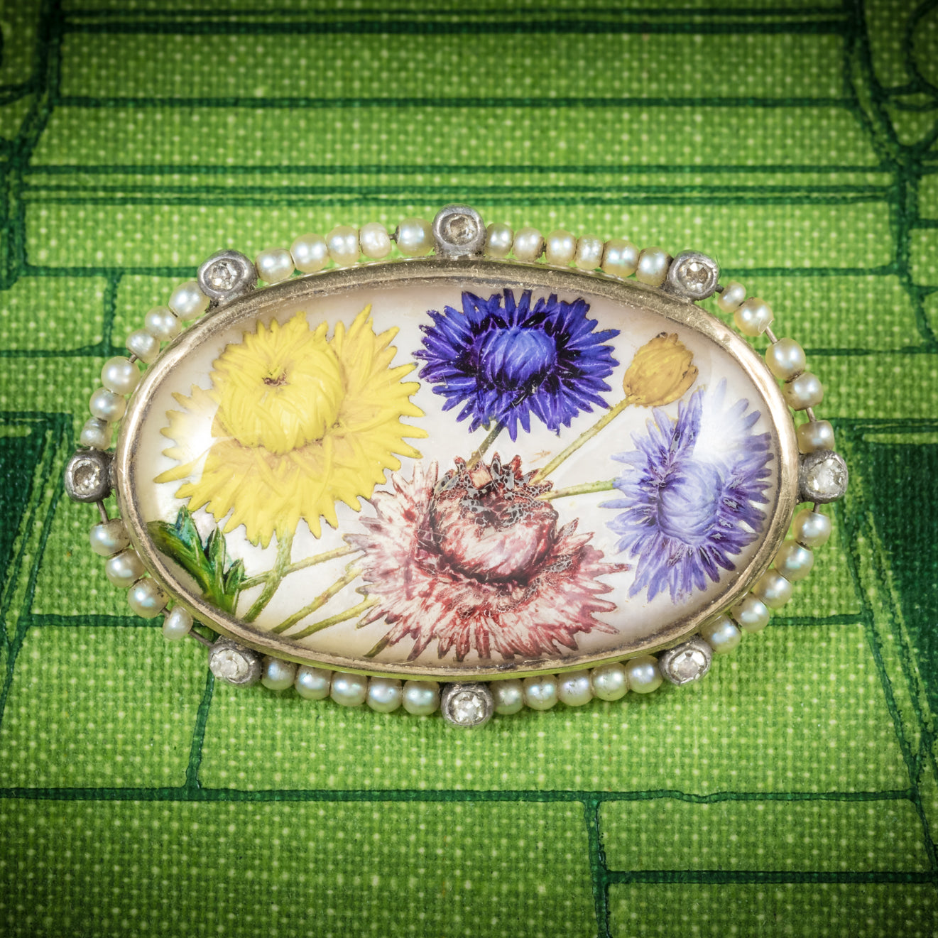 Antique Victorian French Essex Crystal Flower Brooch Circa 1900 cover Main image