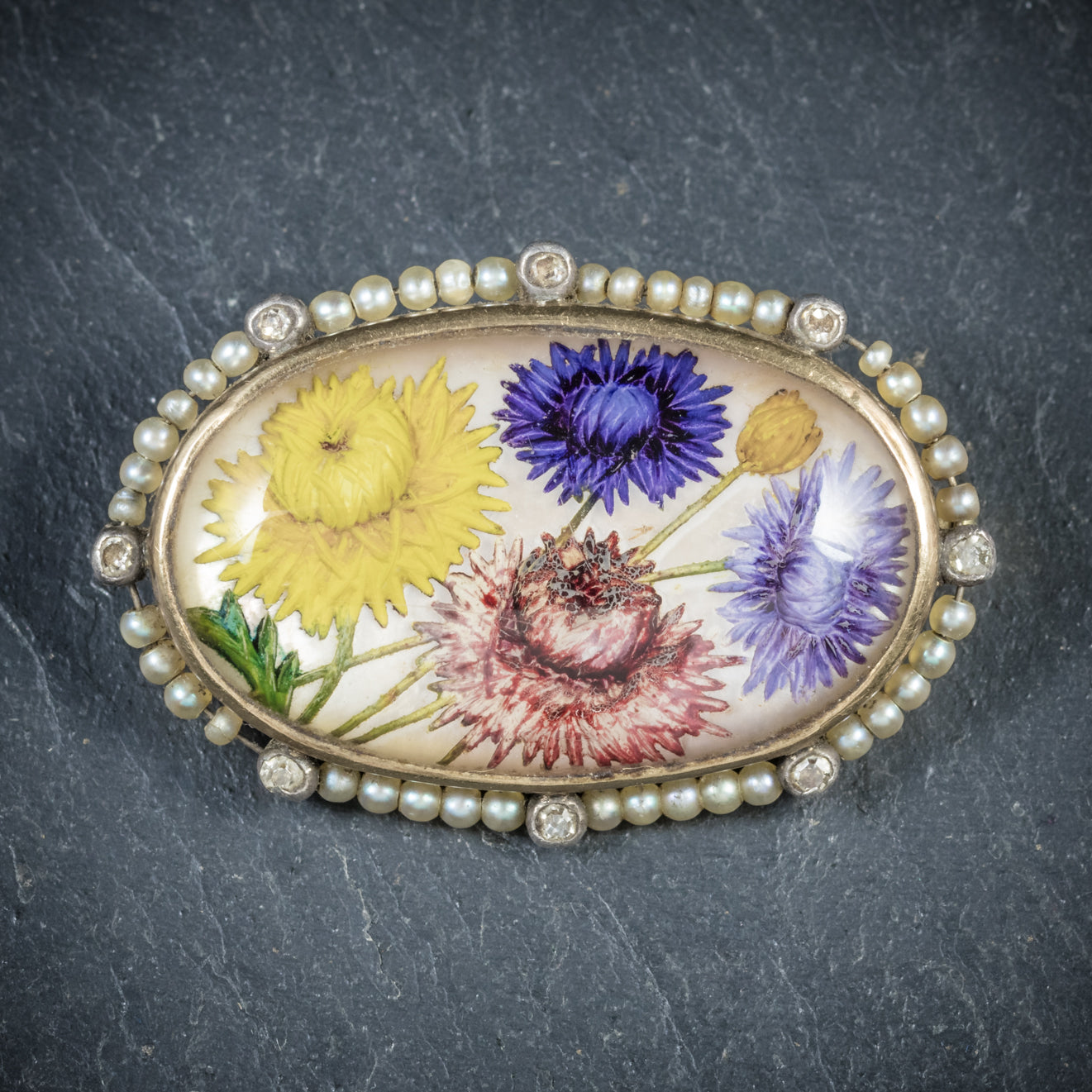 Antique Victorian French Essex Crystal Flower Brooch Circa 1900 Secondary image