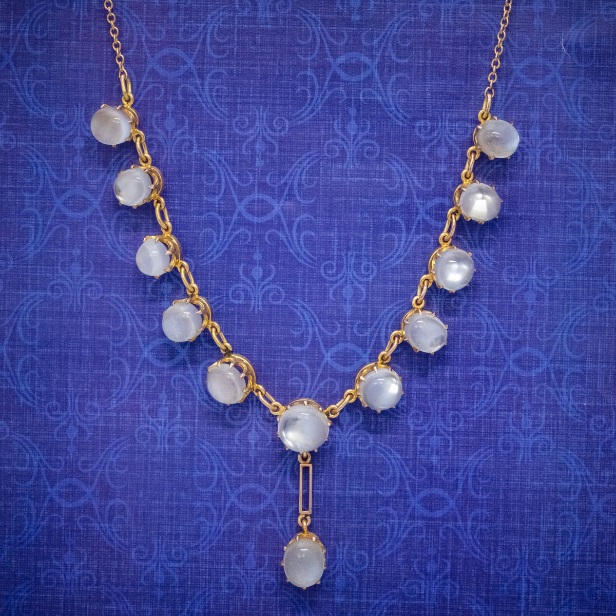 Antique Victorian Moonstone Necklace 9ct Gold Circa 1900 COVER Main image