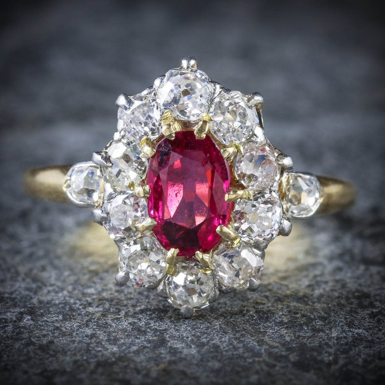 Antique Edwardian Ruby Diamond Ring 18ct Gold Circa 1901 Secondary image