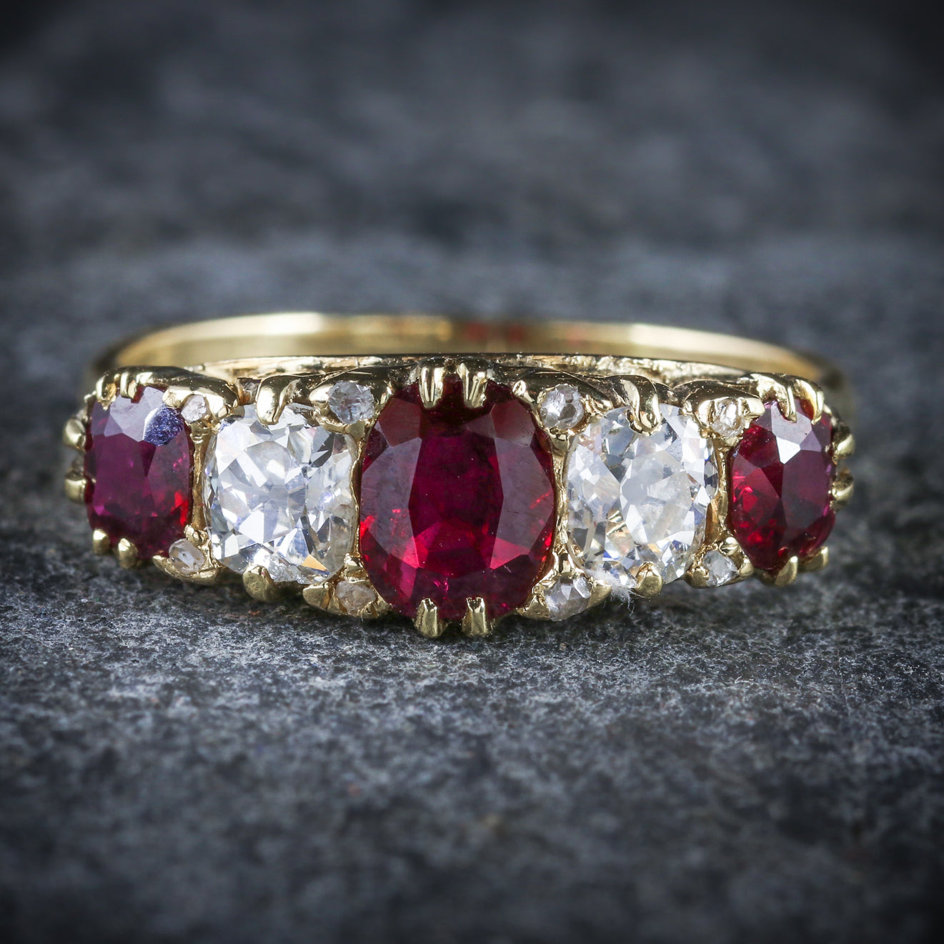 Antique Victorian Ruby Diamond Ring 18ct Gold Circa 1900 Secondary image