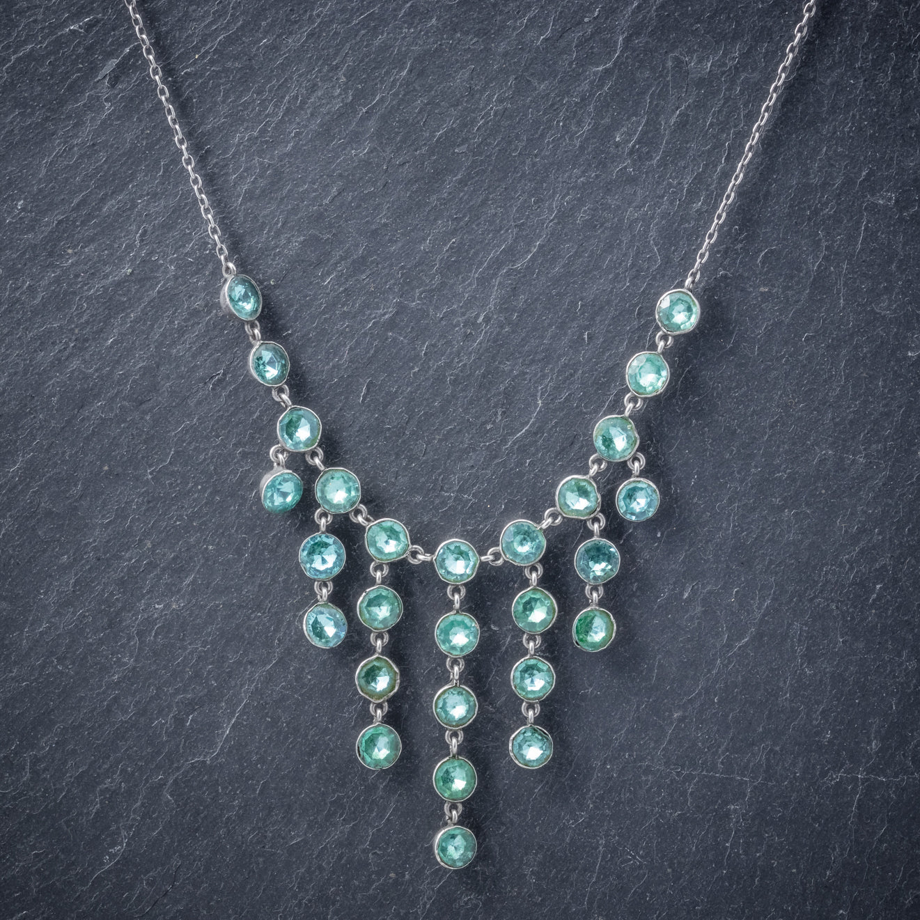 Antique Victorian Paste Lavaliere Necklace Silver Circa 1900 Secondary image