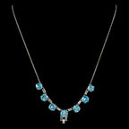 Art Deco Blue Zircon Lavaliere Necklace Silver
