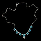 Art Deco Blue Zircon Lavaliere Necklace Silver