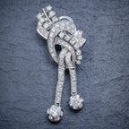 ART DECO DIAMOND CLIP EARRINGS PLATINUM 5CT OF DIAMOND CIRCA 1920 CLOSE