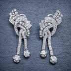 ART DECO DIAMOND CLIP EARRINGS PLATINUM 5CT OF DIAMOND CIRCA 1920 FRONT