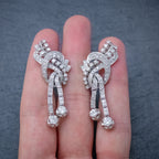 ART DECO DIAMOND CLIP EARRINGS PLATINUM 5CT OF DIAMOND CIRCA 1920 HAND
