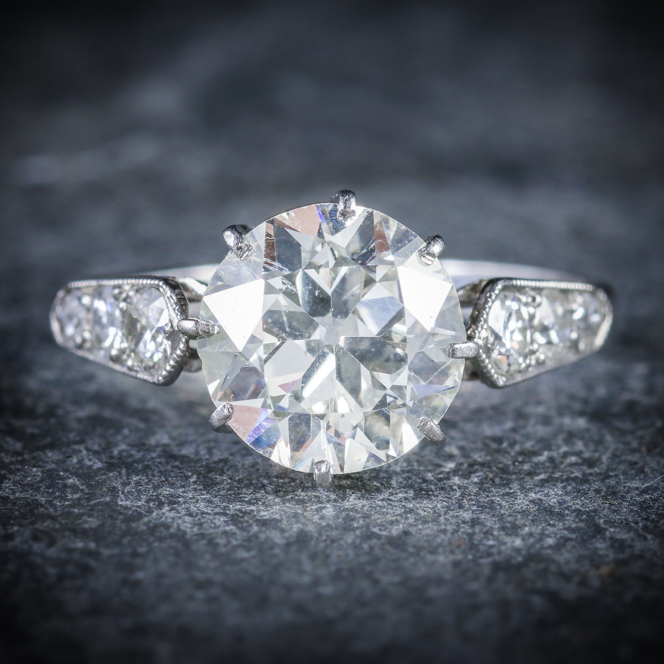 Art Deco Diamond Solitaire Ring Platinum Engagement Ring Circa 1920 Secondary image