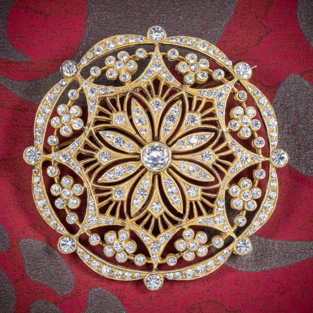 Art Deco Paste Stone Brooch 18ct Gold On Silver Circa 1930 cover Main image