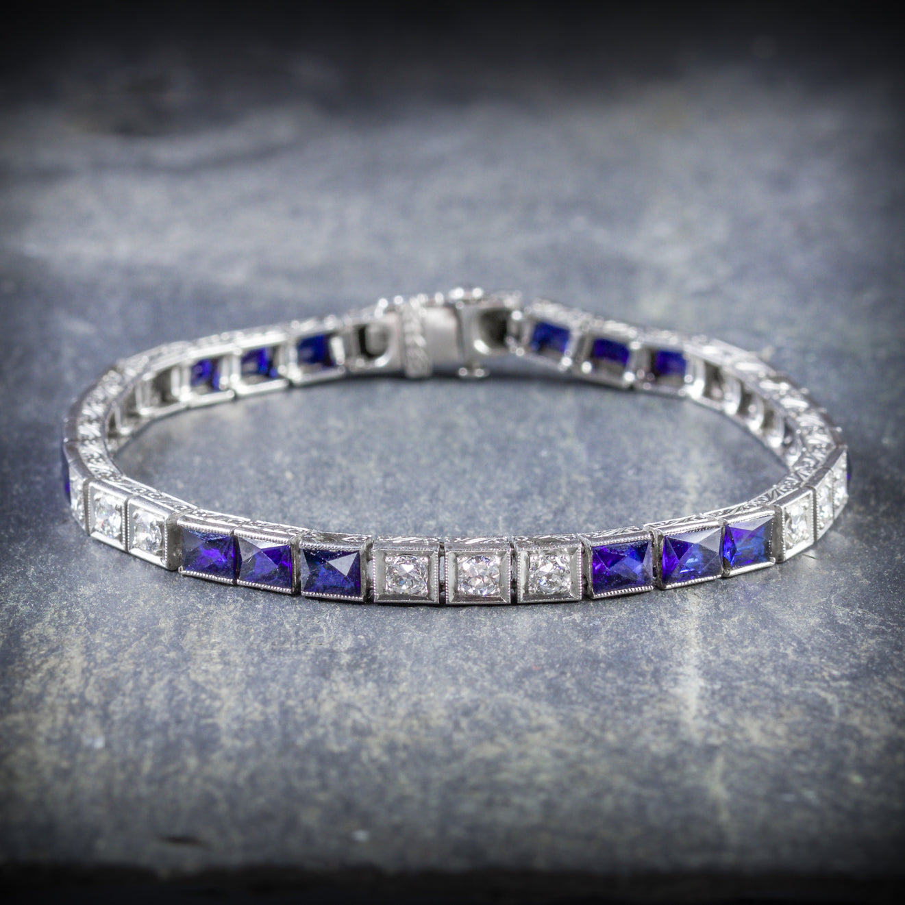 Art Deco Sapphire Diamond Bracelet Platinum Circa 1920 Secondary image