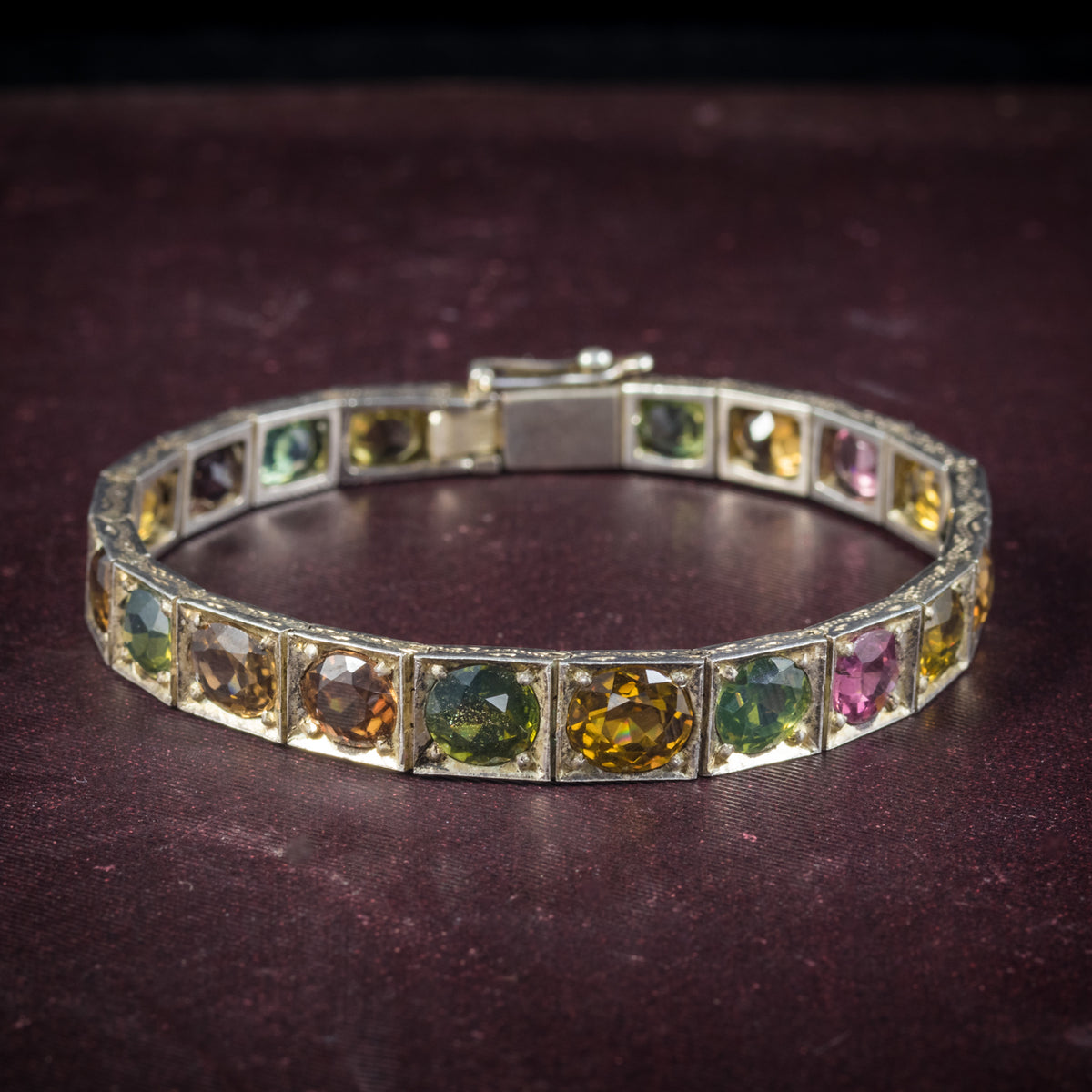 Art Deco Silver Gemstone Bracelet Circa 1930 Main image